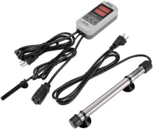 hygger Titanium Aquarium Heater for Salt Water and Fresh Water Digital Submersible Heater with External IC Thermostat Controller and Thermometer