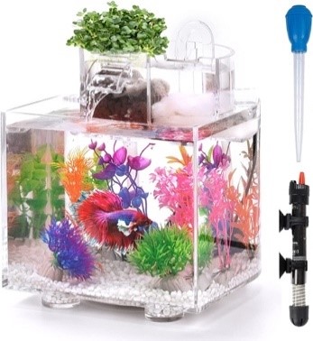 Oltraman Betta Fish Tank With Upgraded Hydroponics Growing System